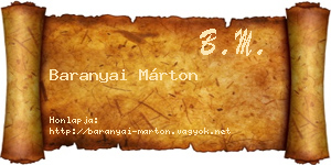 Baranyai Márton névjegykártya